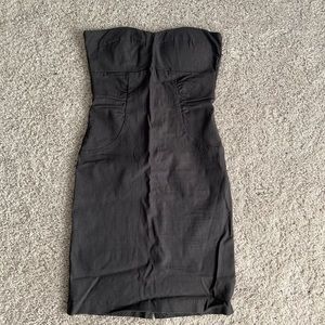 Gray strapless bodycon dress